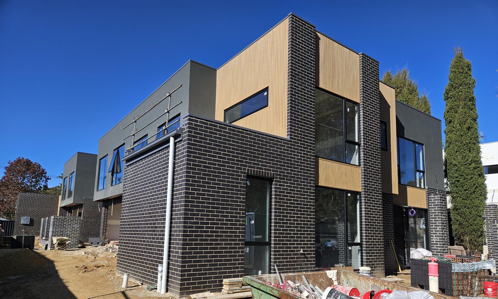 Prestige executive townhouses under construction at 25 Hodgson Crescent, Pearce ACT, May 2026